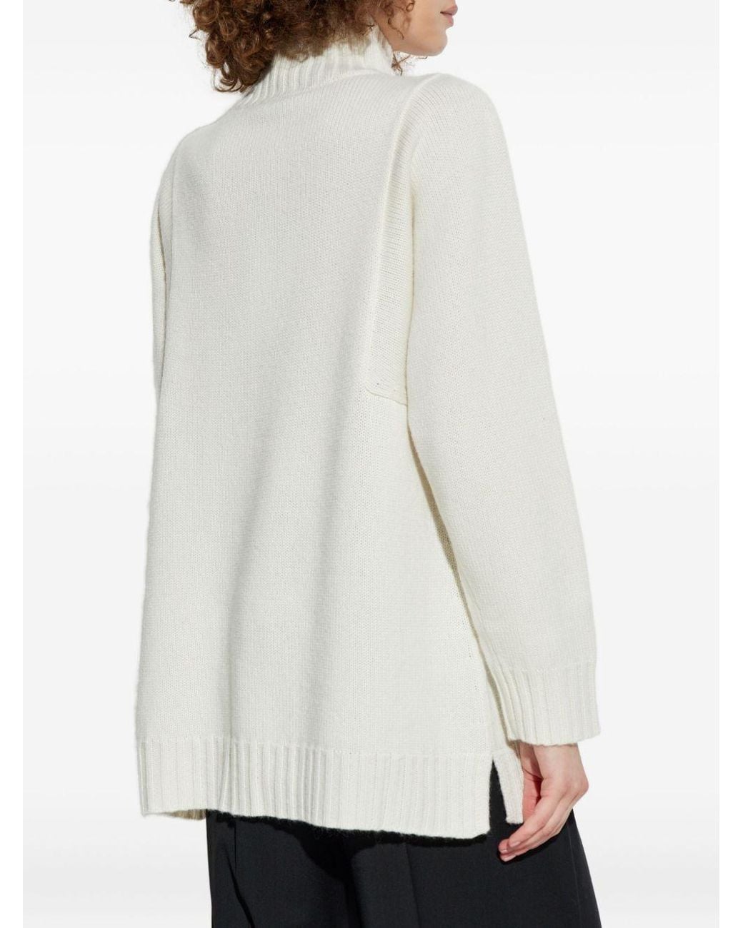 Max Mara White Off Virgin Wool Top