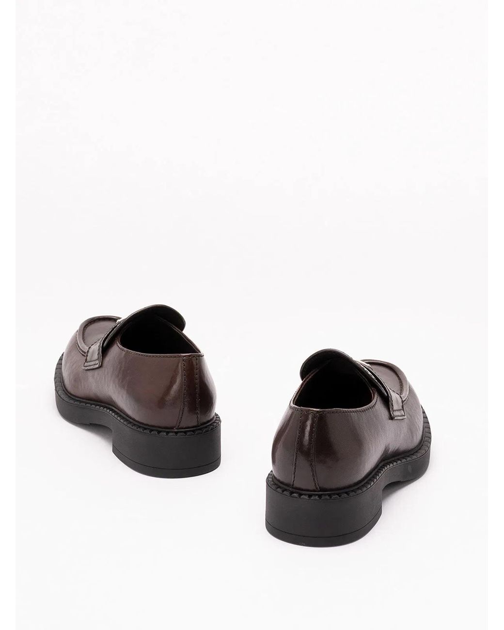 Prada Brown Chocolate Leather Loafers for men
