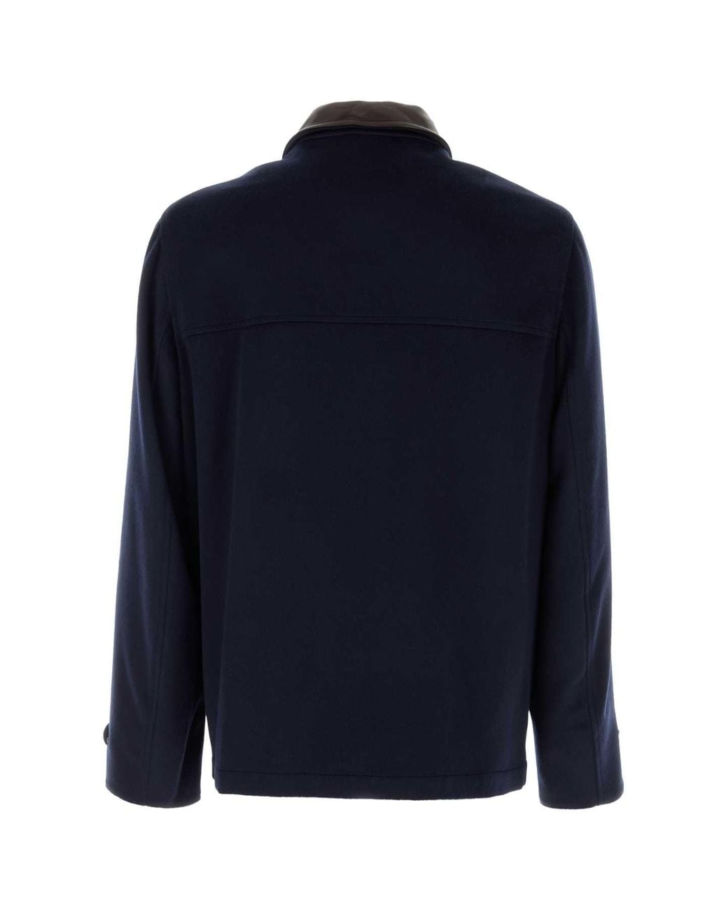 Brunello Cucinelli Blue Virgin Wool Jacket Withnappa Inserts for men