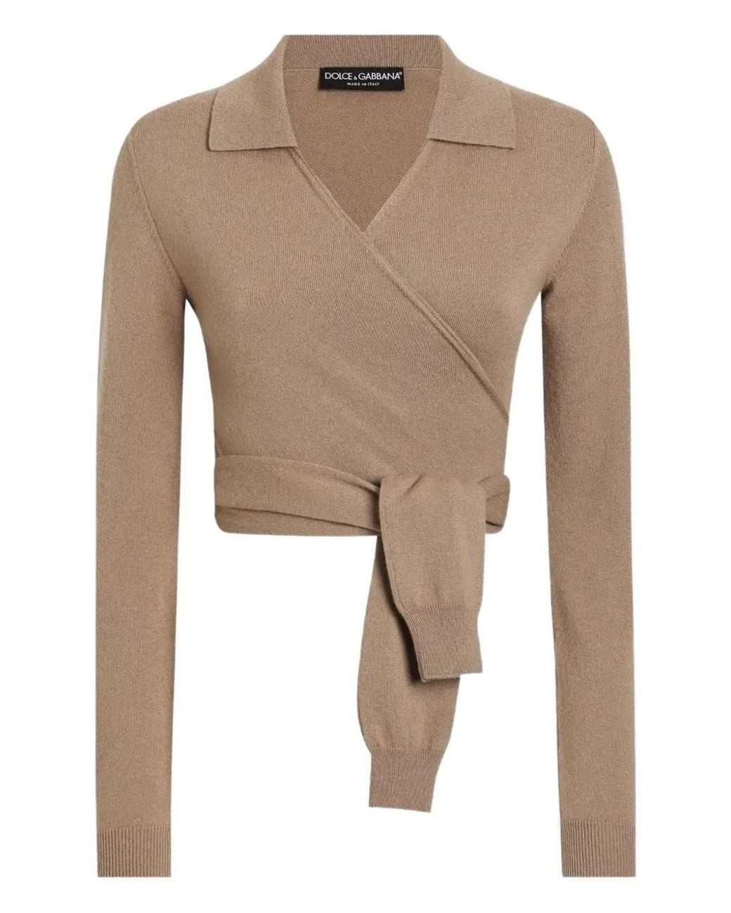 Dolce & Gabbana Natural Dolce & Gabbana Wrap Sweater