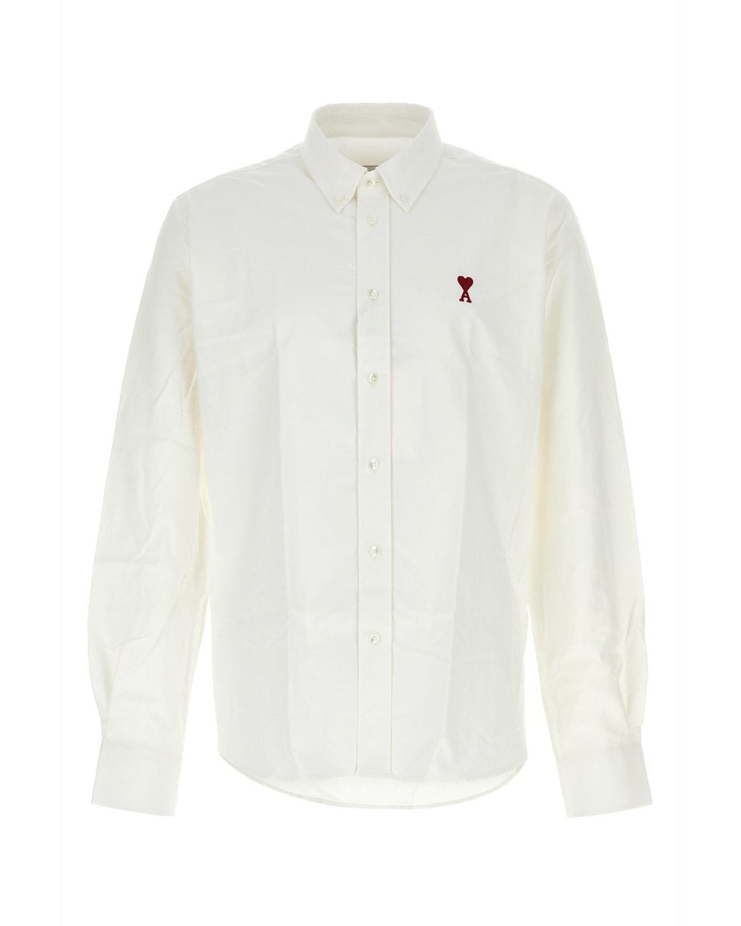 AMI White Cotton Ami De Coeur Shirt for men