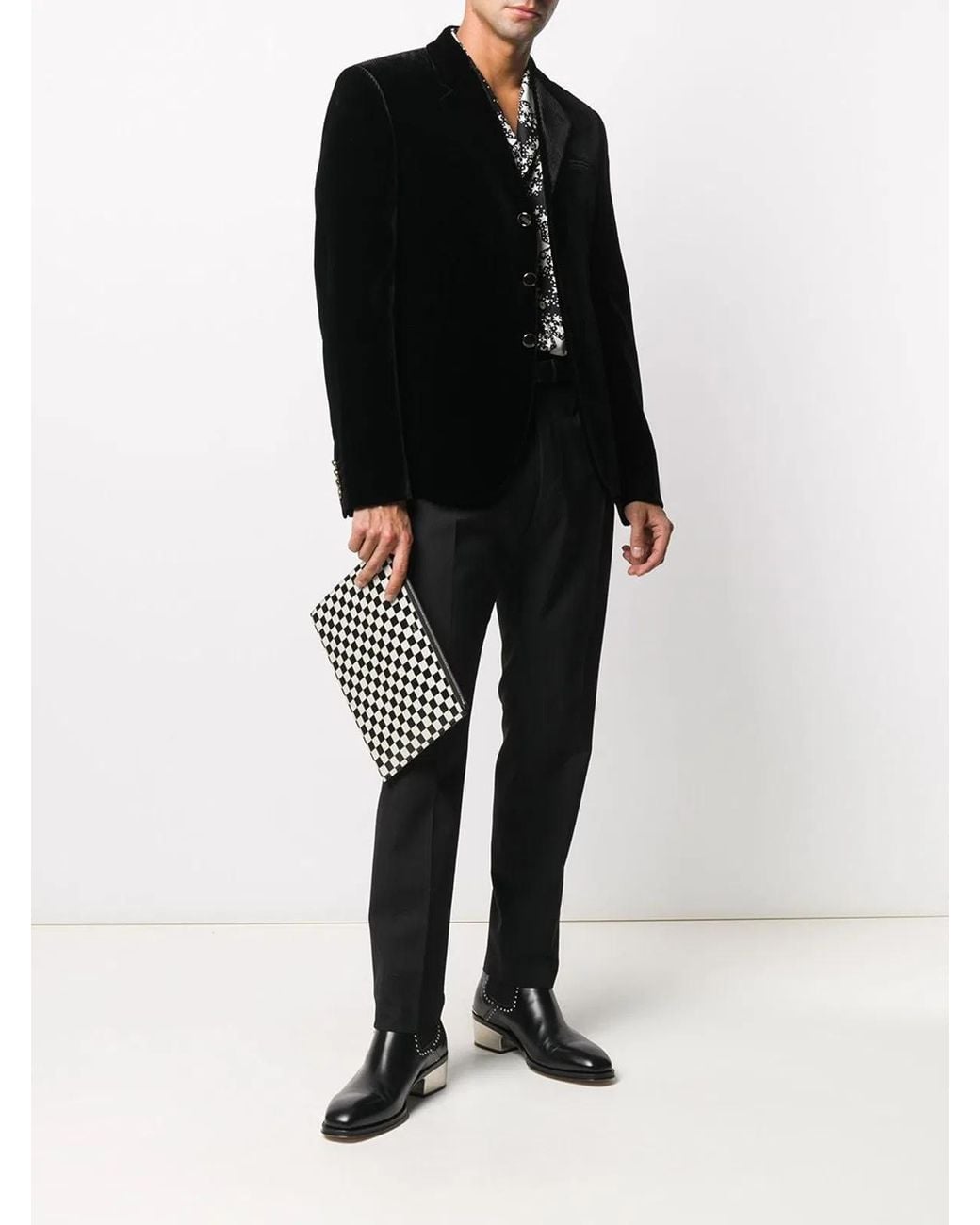 Saint Laurent Black Velour Blazer for men