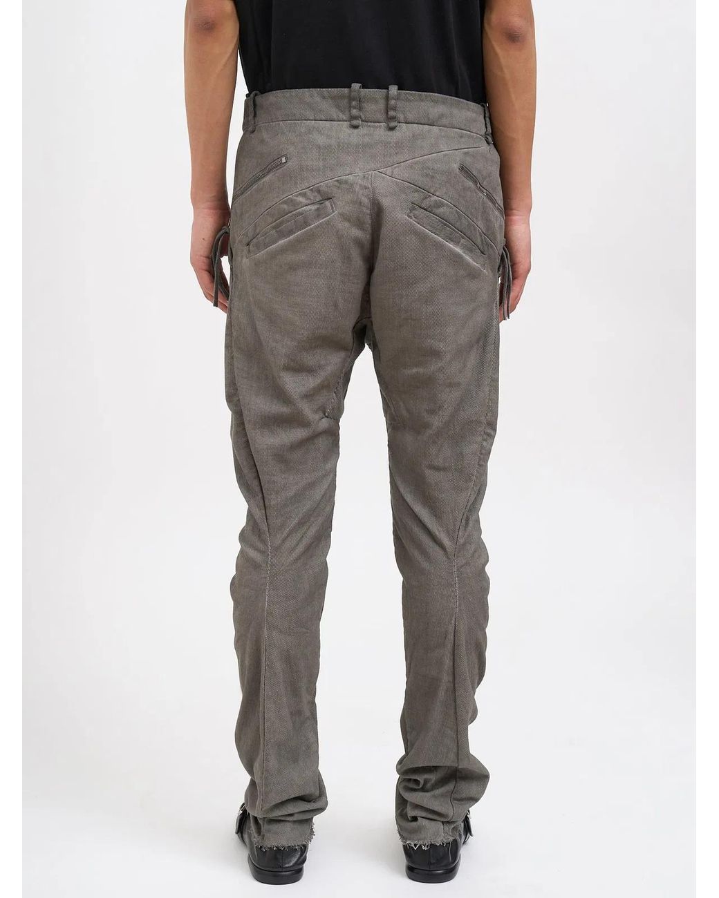 Masnada Gray Slim Stretch Cotton Pants for men