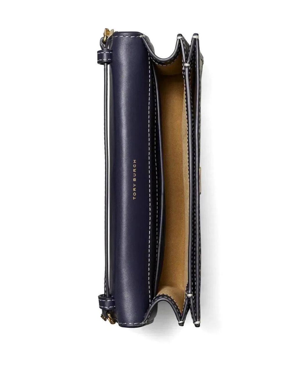 Tory Burch Blue T-Monogram Envelope Wallet On Chain