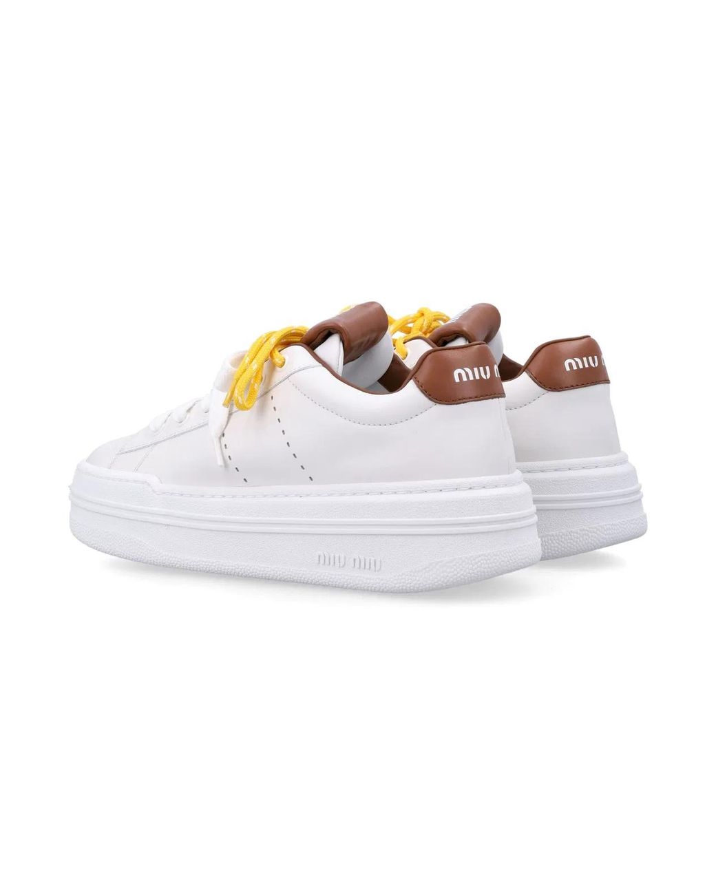 Miu Miu White Leather Sneakers