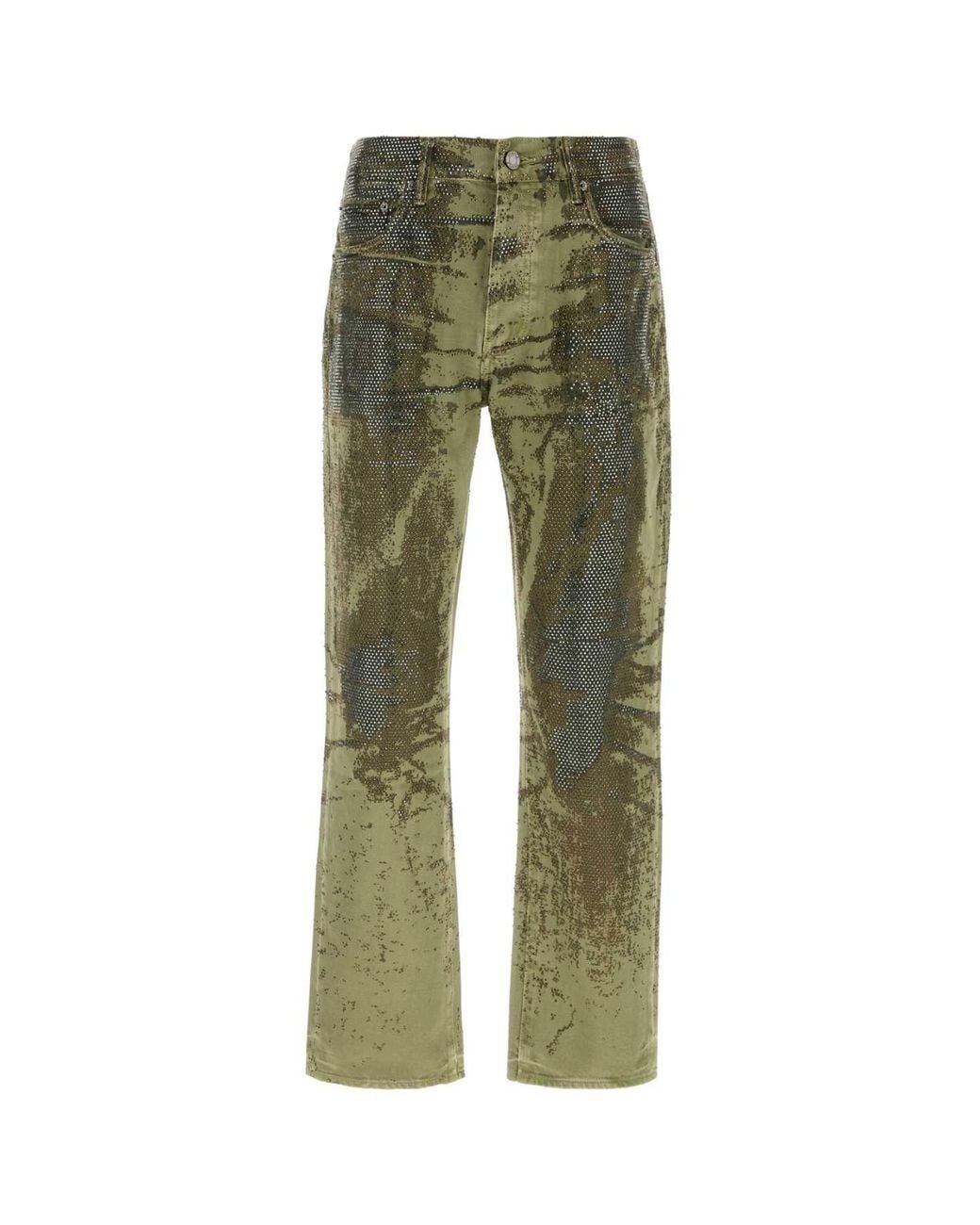 Purple Denim Green Denim Jeans for men