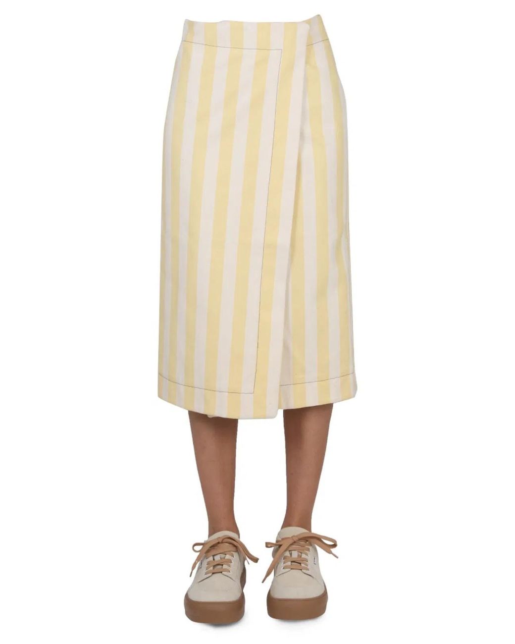 Sunnei Natural Striped Pattern Skirt