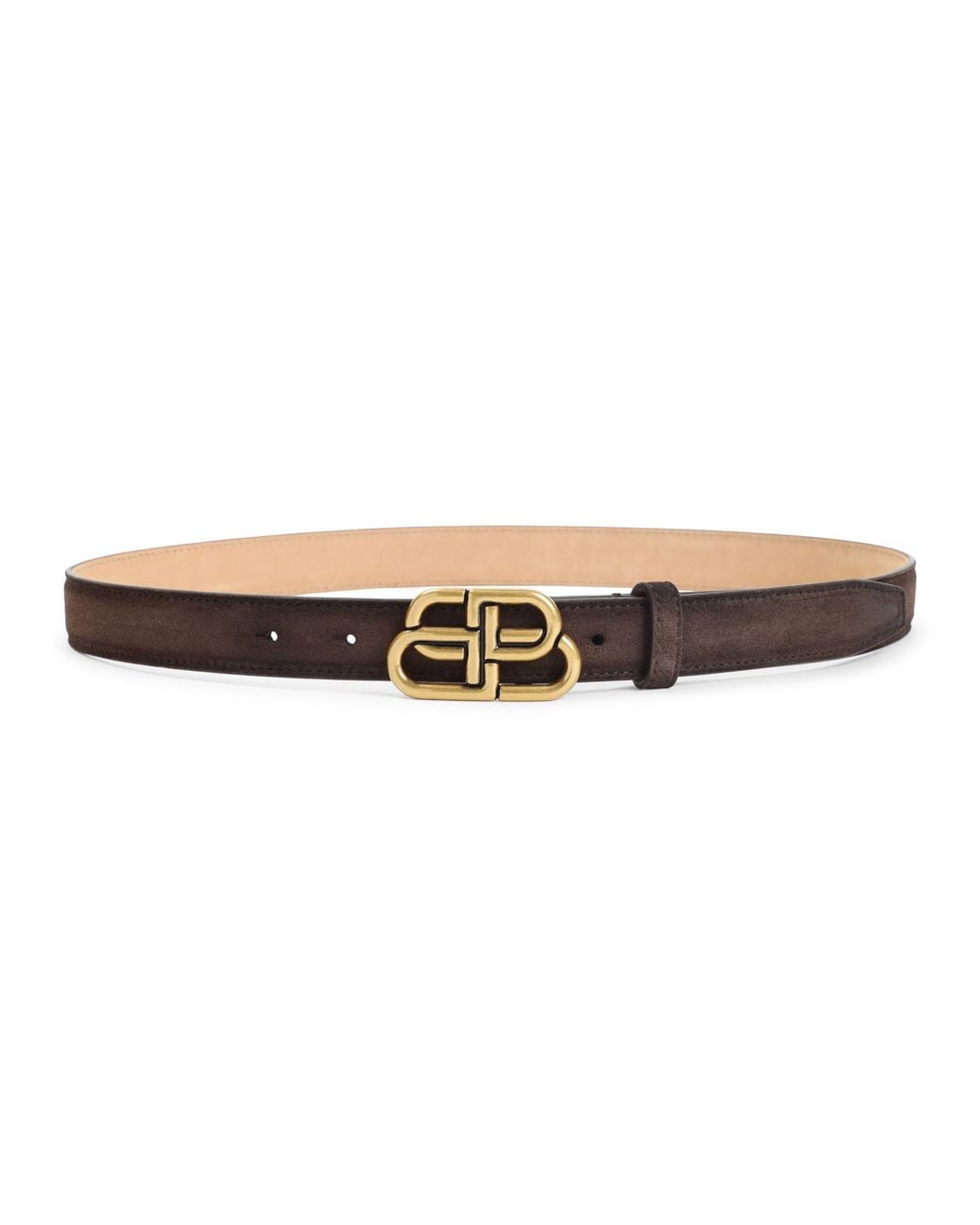 Balenciaga Natural Light Espresso Calf Leather Bb 25 Thin Belt