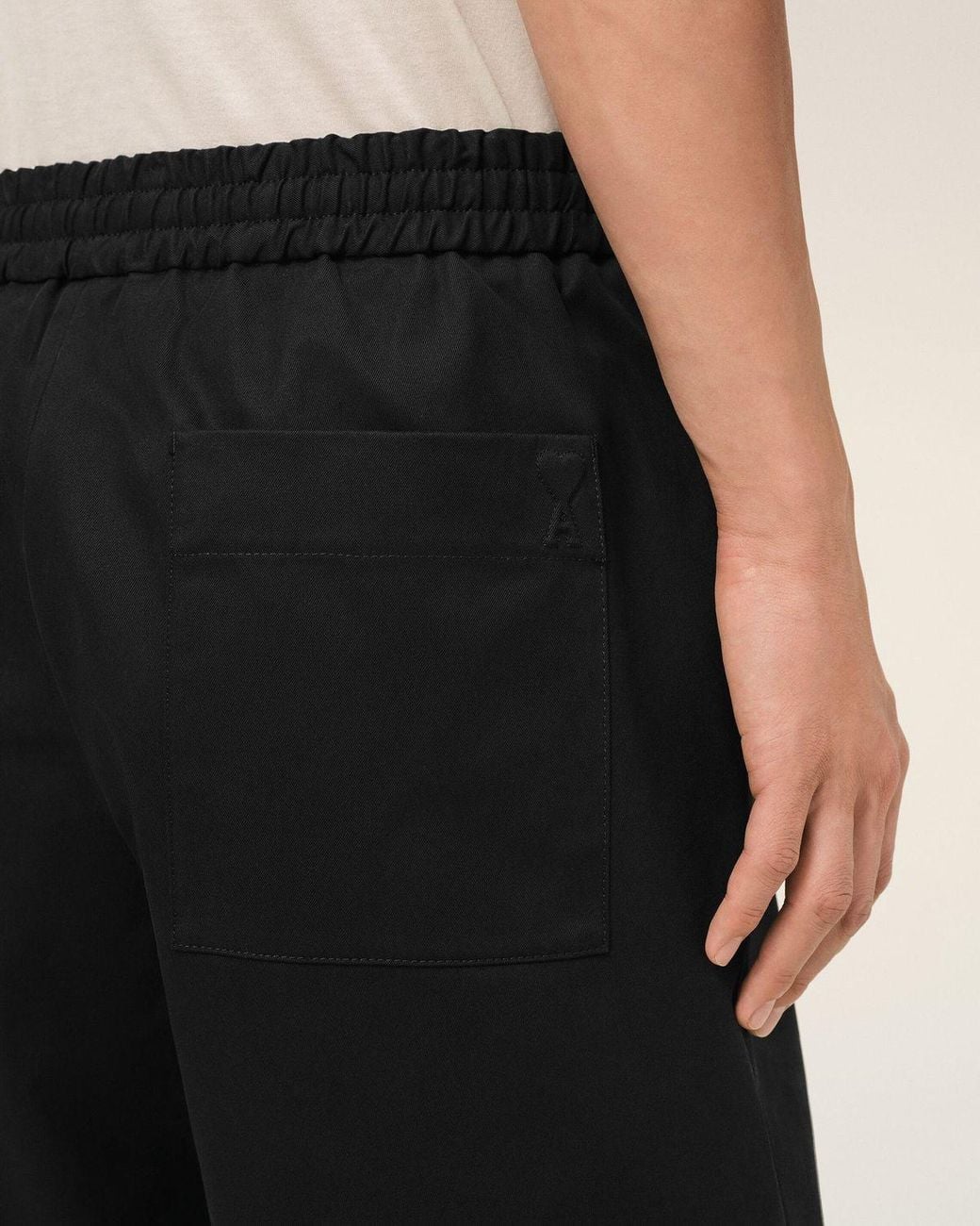 AMI Black Ami De Coeur Elasticated Shorts for men