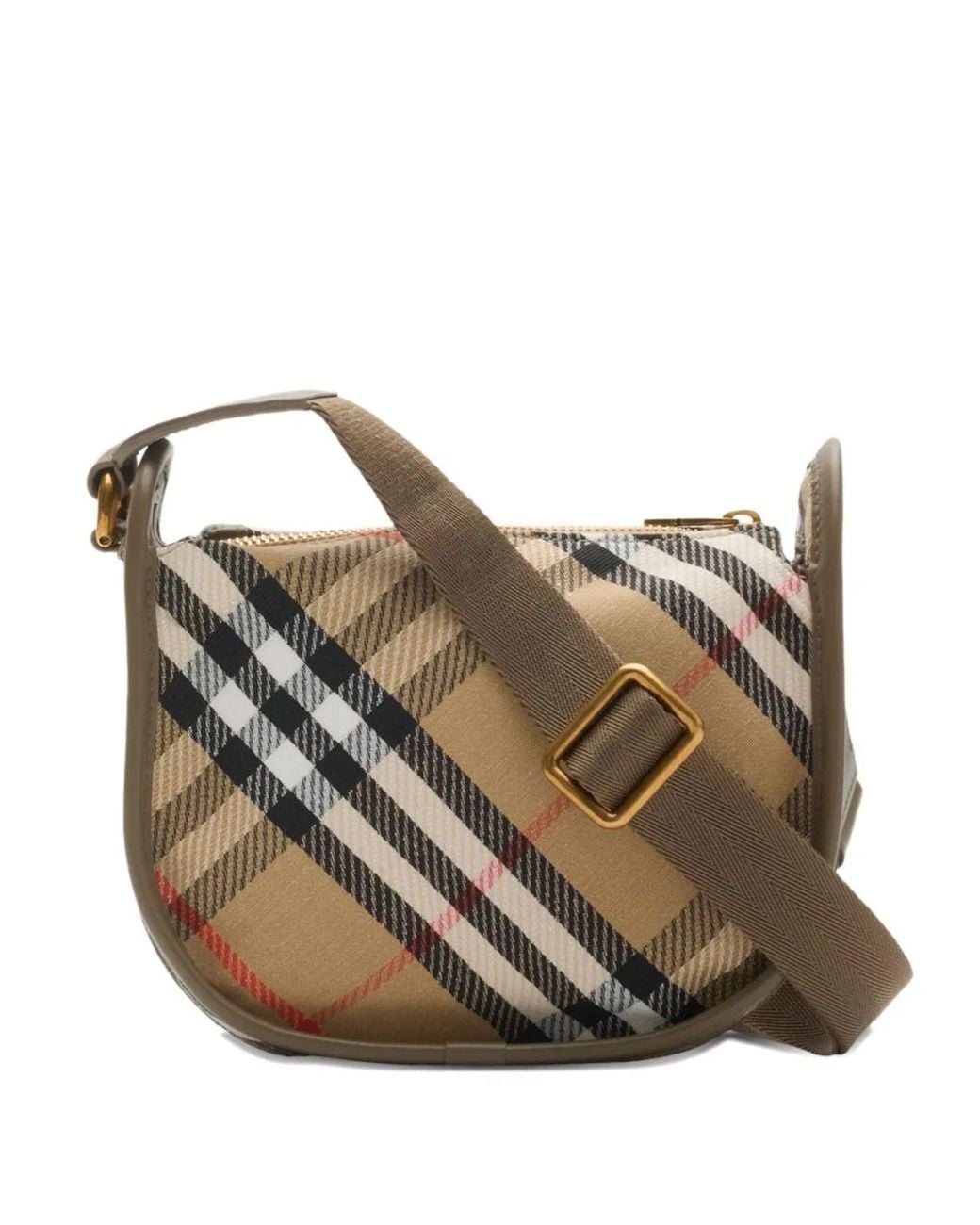 Burberry Metallic Sand Ip Check Clip Messanger Bag