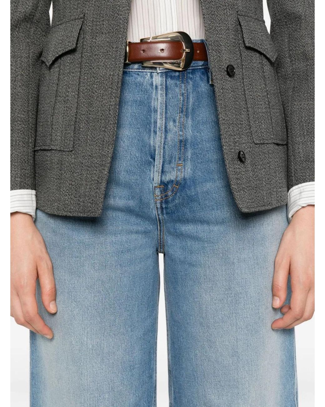 Gucci Blue Wide-Leg Jeans Cotton
