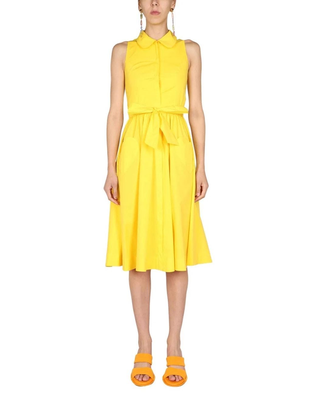 Moschino Couture Yellow Heart Pockets Dress