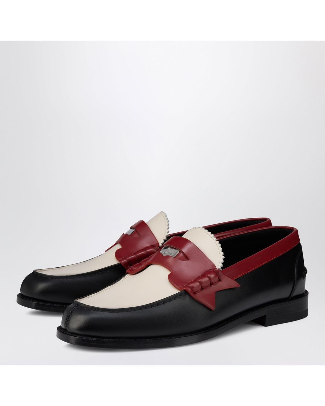 Christian Louboutin Red New Penny/ Leather Loafers