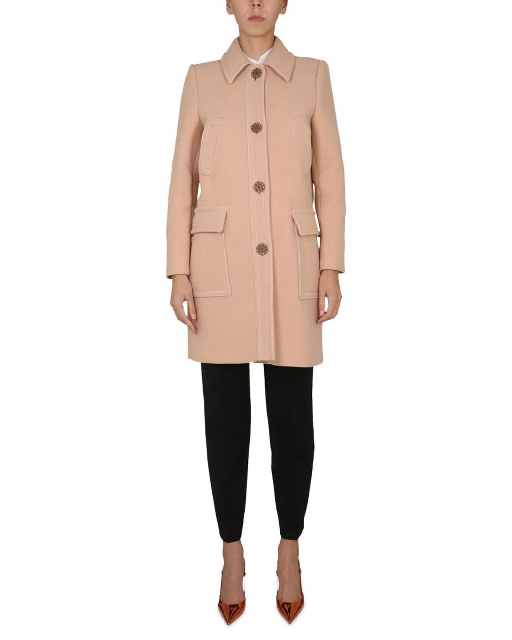 Boutique Moschino Natural Virgin Wool Coat