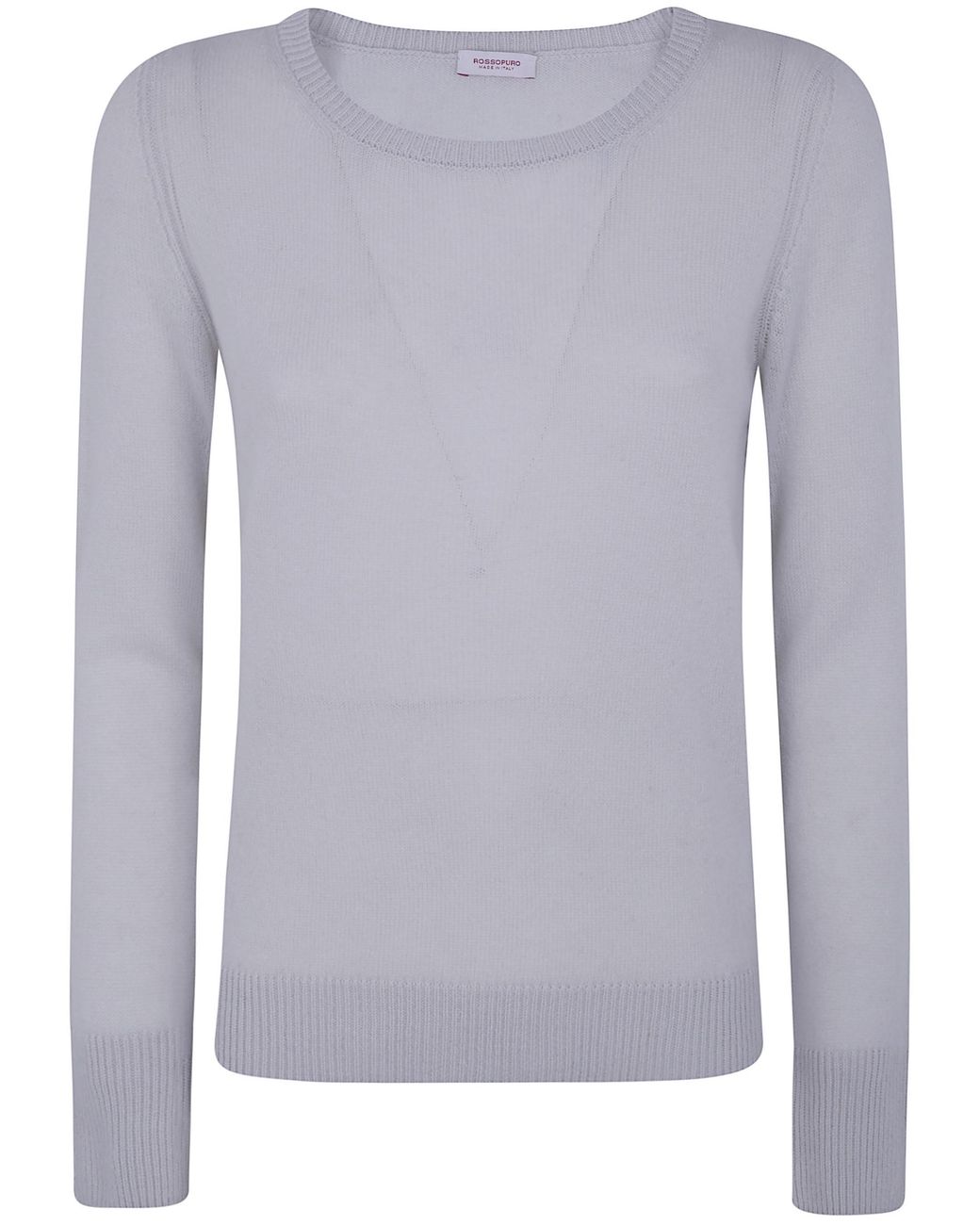Rossopuro Gray Long Sleeved Boat Neckline Sweater