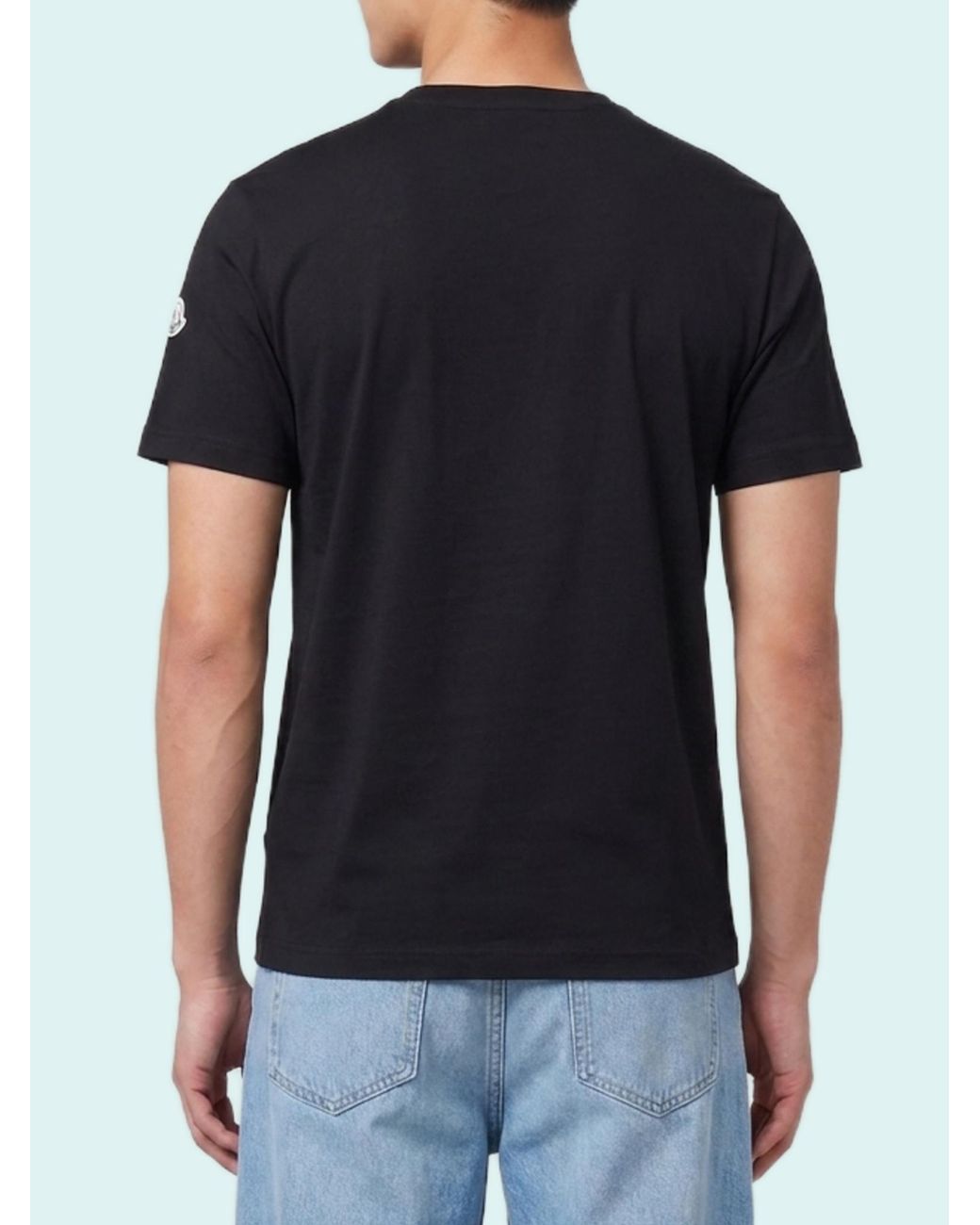 Moncler Black Logo Patch Crewneck T-Shirt for men