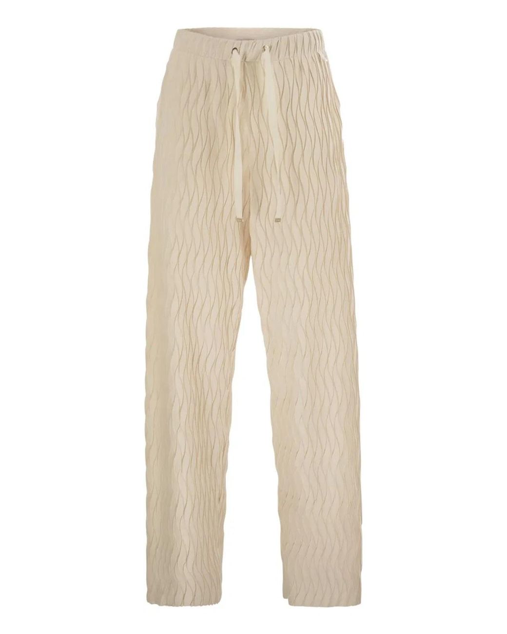 Herno Natural Trousers With Crumpled Effect