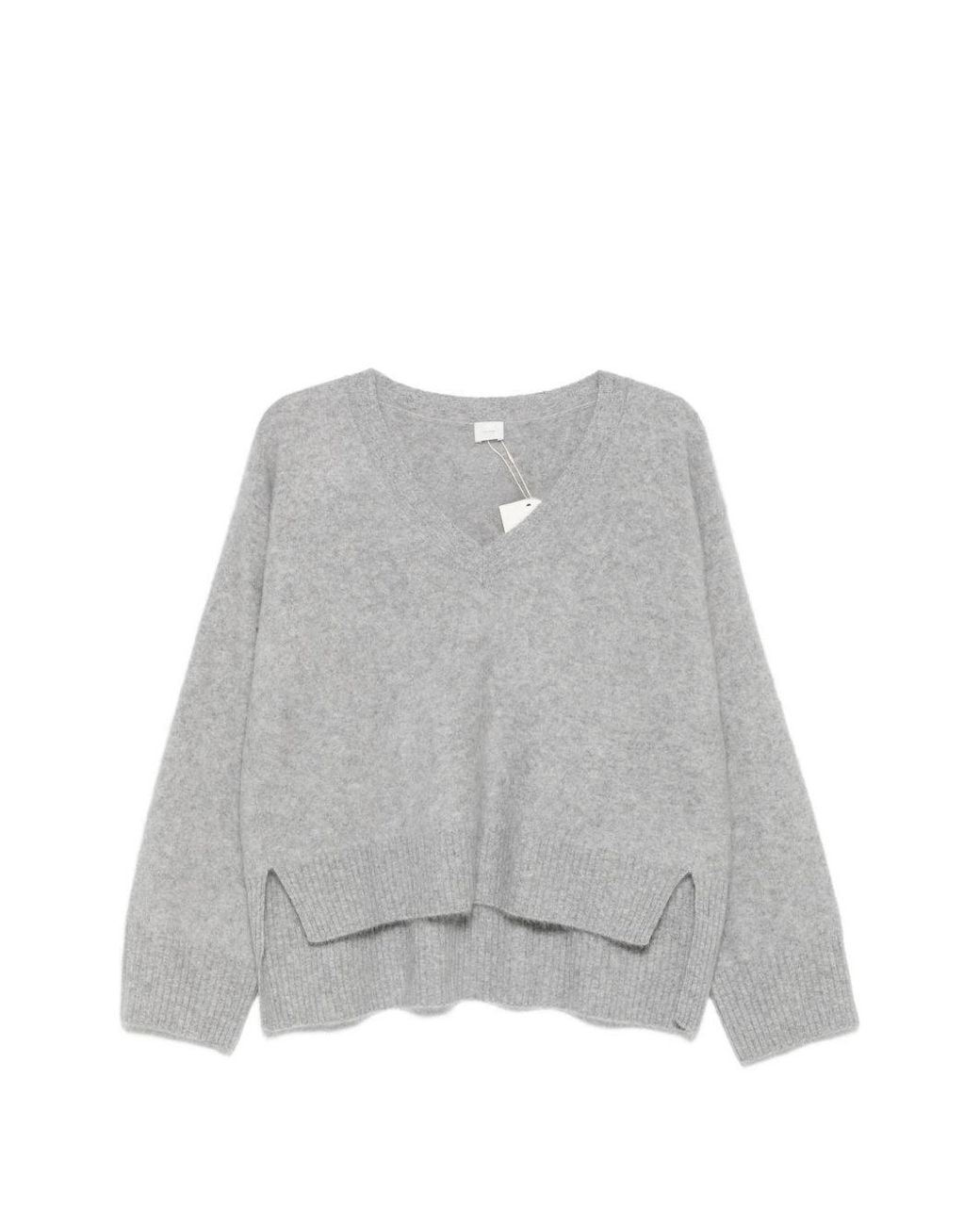 C.t. Plage Gray Wool V-Necked Jumper