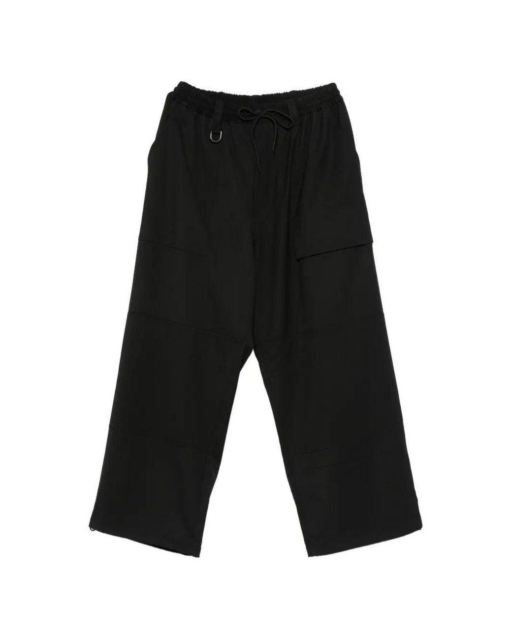 Y-3 Black Wide-Leg Cargo Pants for men