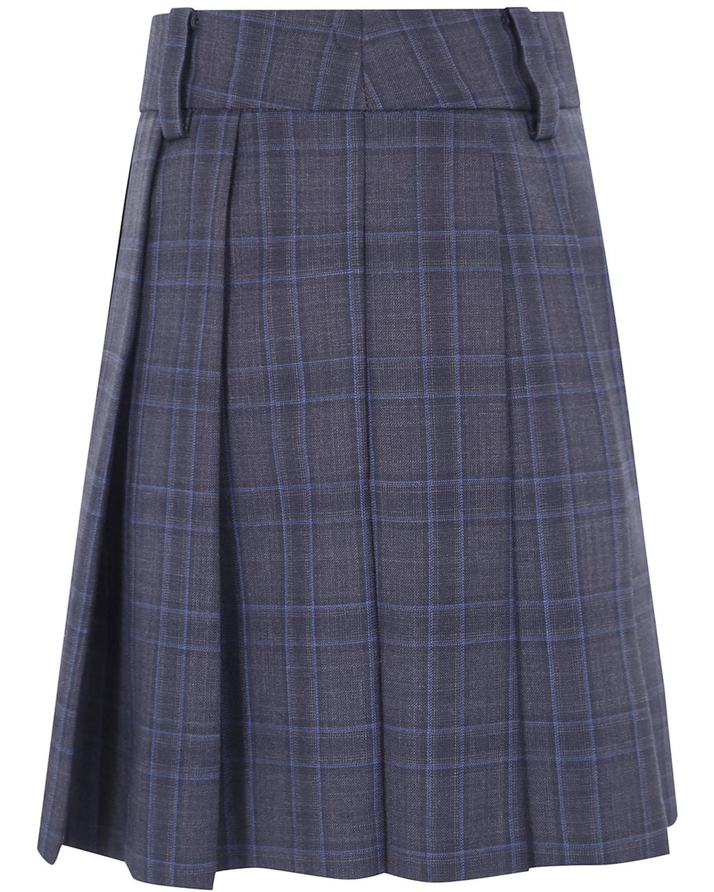DUNST Blue Pleats Mini Checked Skirt