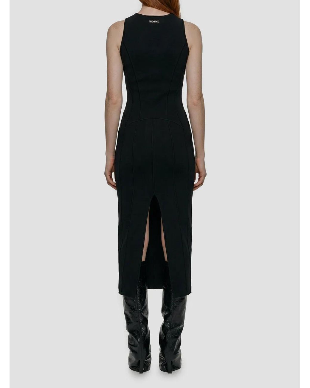 The Attico Black Sculptural Midi Dress
