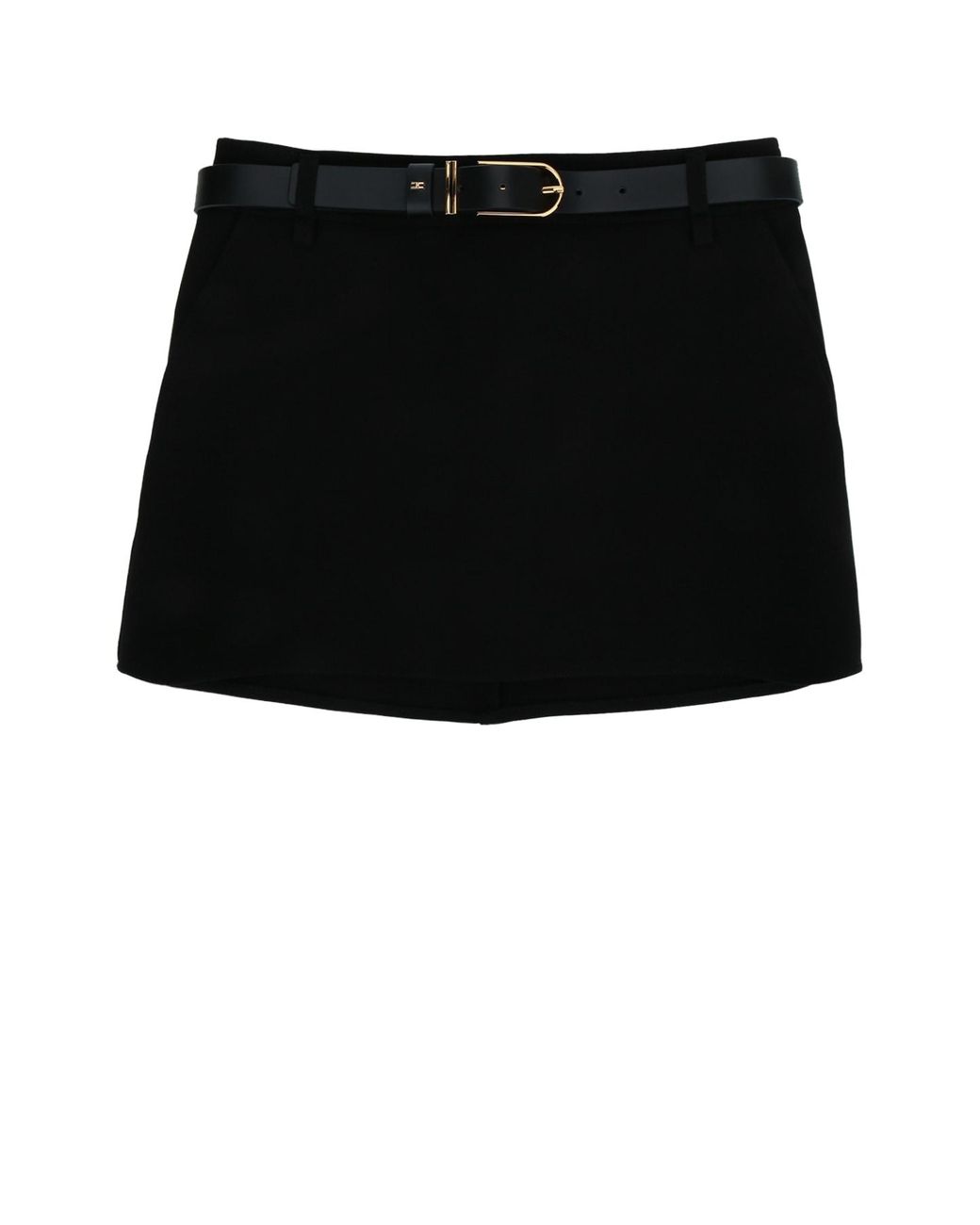 Elisabetta Franchi Black Mini Skirt With Belt