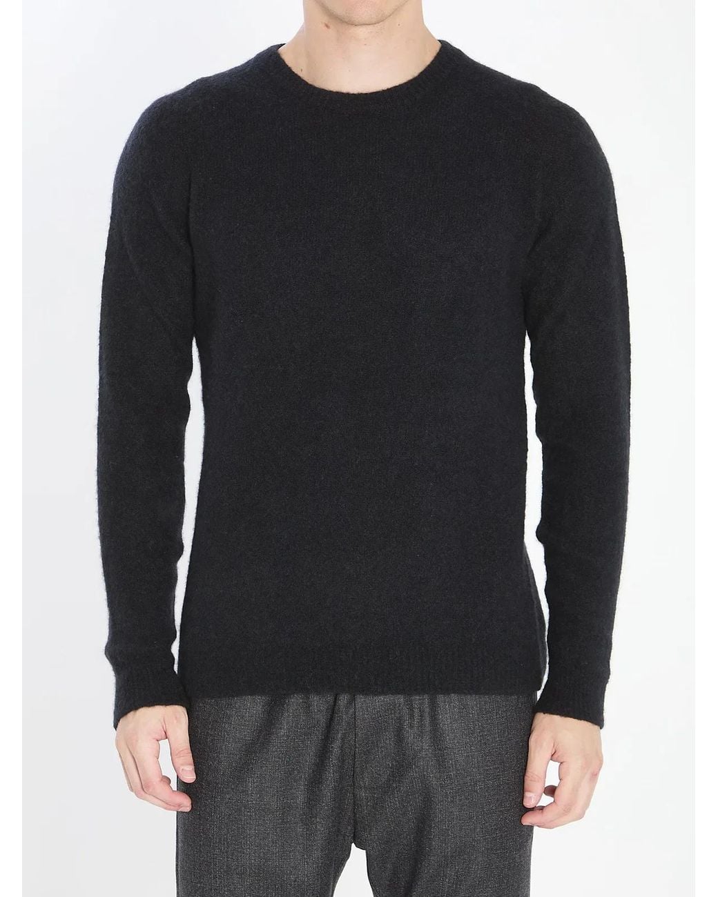 Roberto Collina Black Crewneck Sweater for men