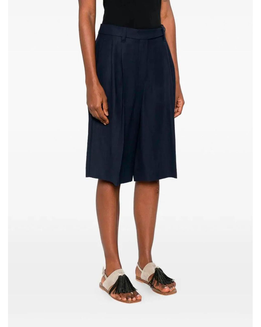 Brunello Cucinelli Blue Viscose Linen Bermuda