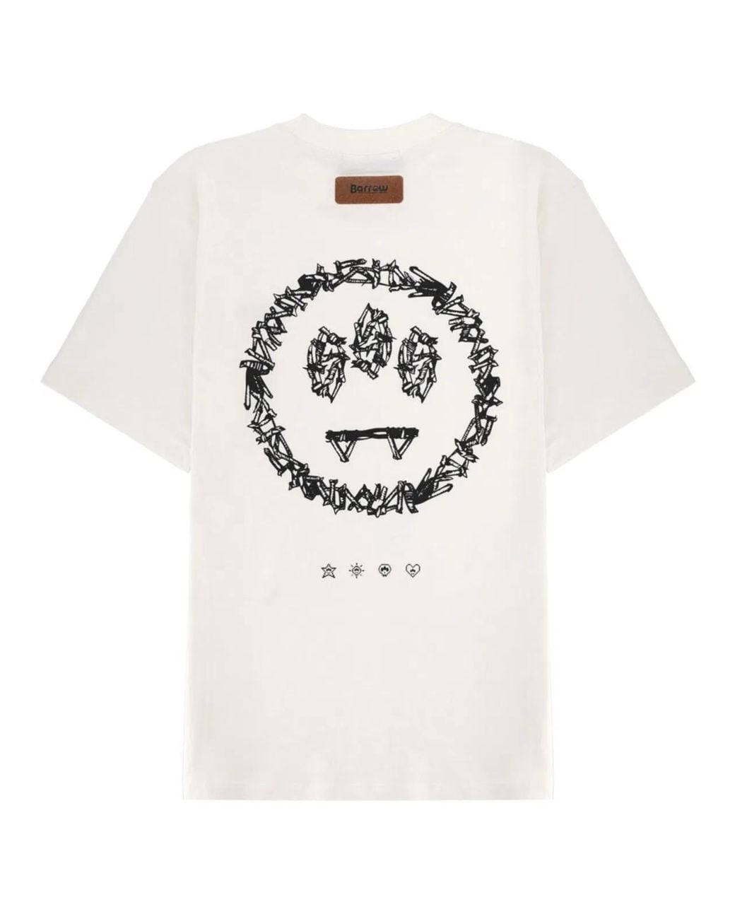 Barrow White T-Shirt Con Logo E Stampa