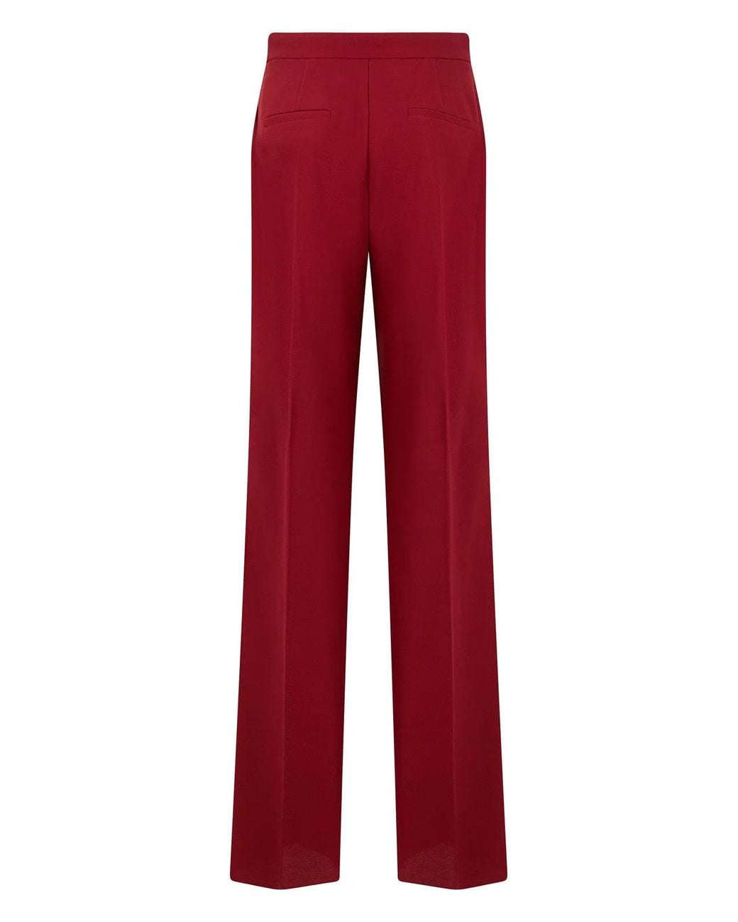 Max Mara Red High-Waisted Cotton Pants