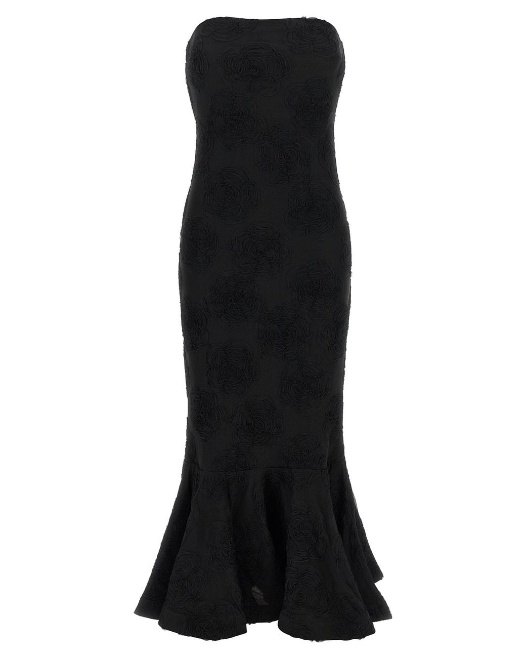 ROTATE BIRGER CHRISTENSEN Black Rotate Birger Christensen 'Flower Mesh Flounce' Dress
