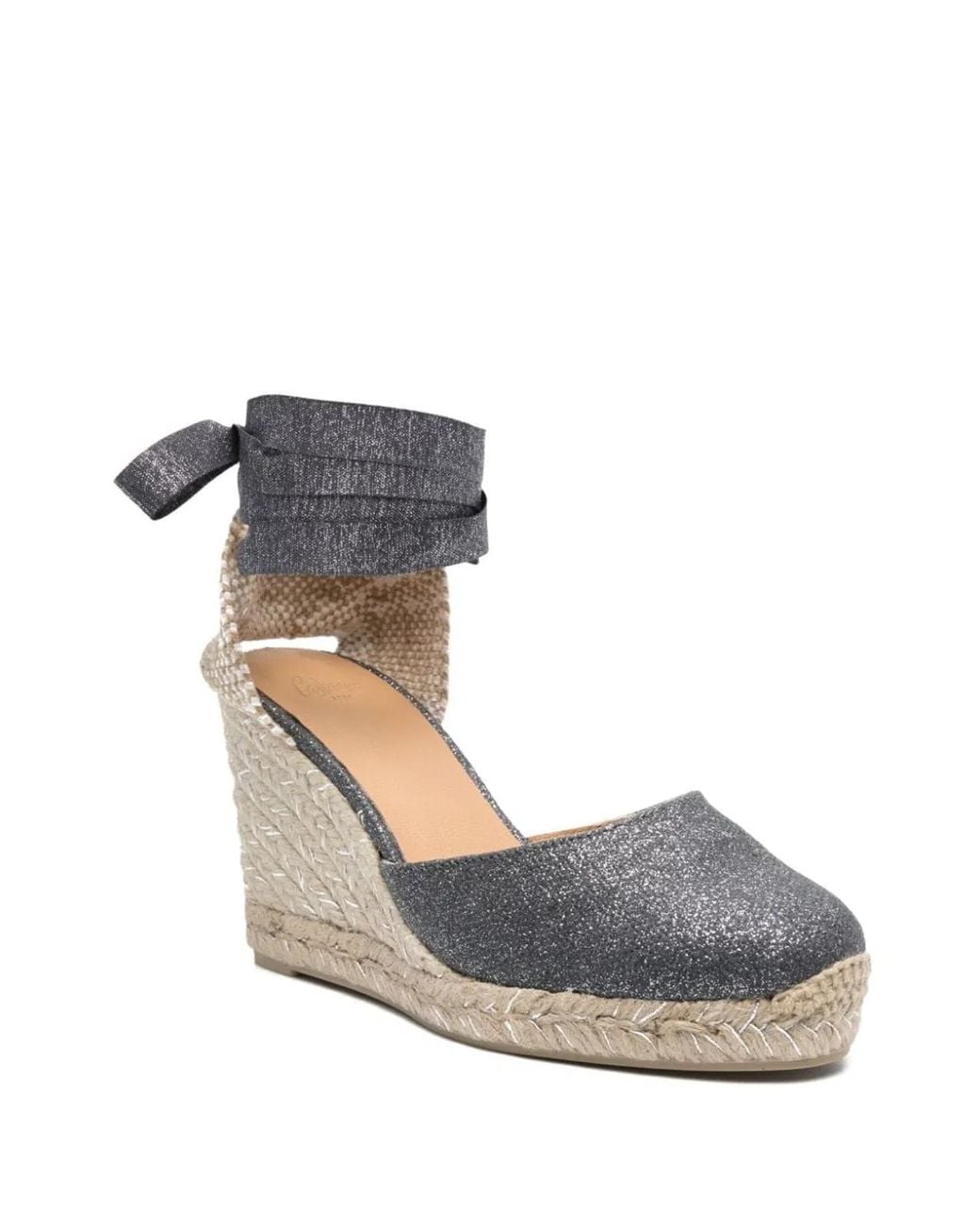 Castaner Gray Castañer Carina Raffia Wedge Espadrilles