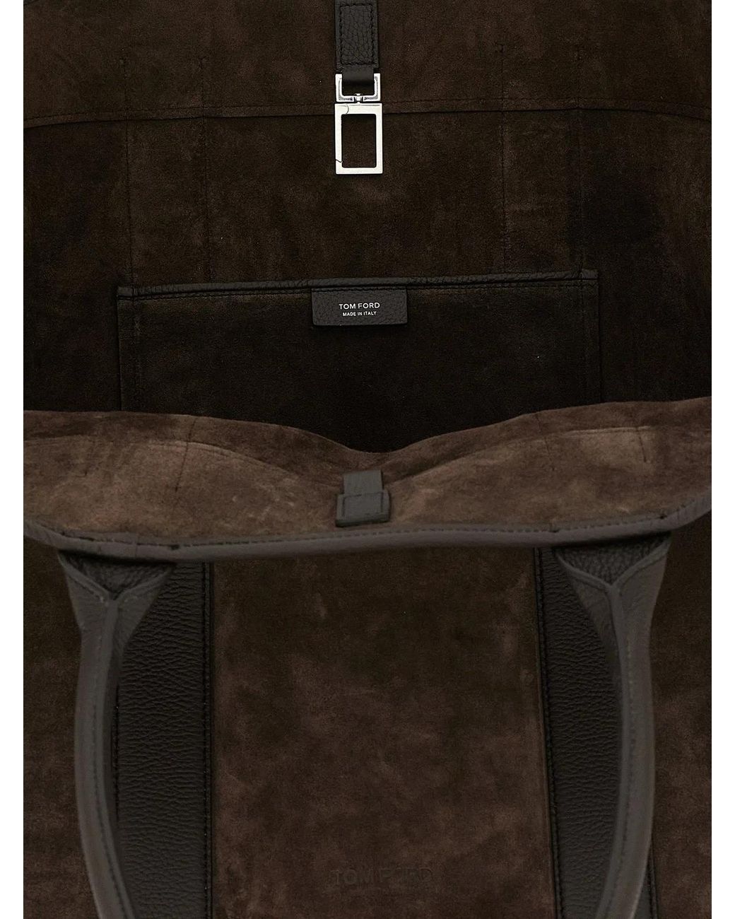 Tom Ford Black Suede Shopping Bag for men