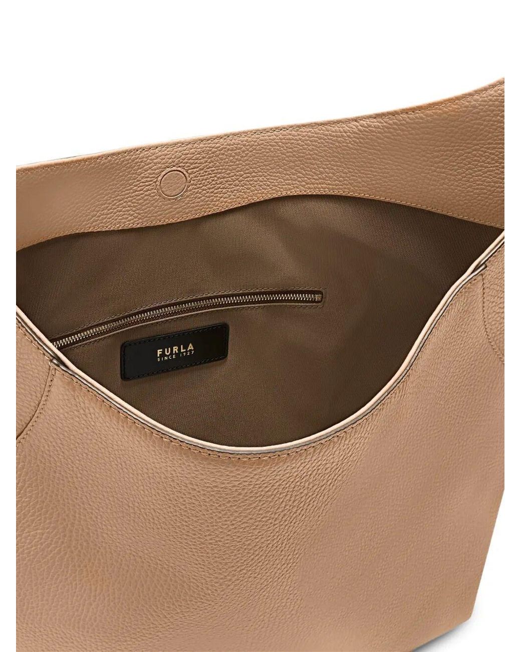 Furla Natural Lara" Eracle Print Leather Large Hobo Bag