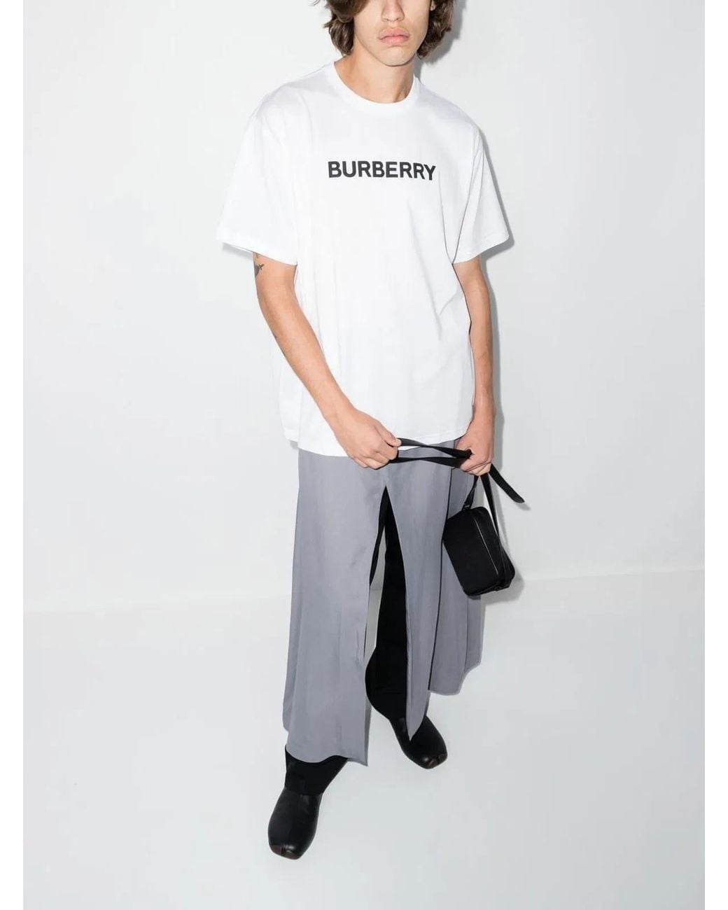Burberry White Cotton Crew-Neck T-Shirt for men