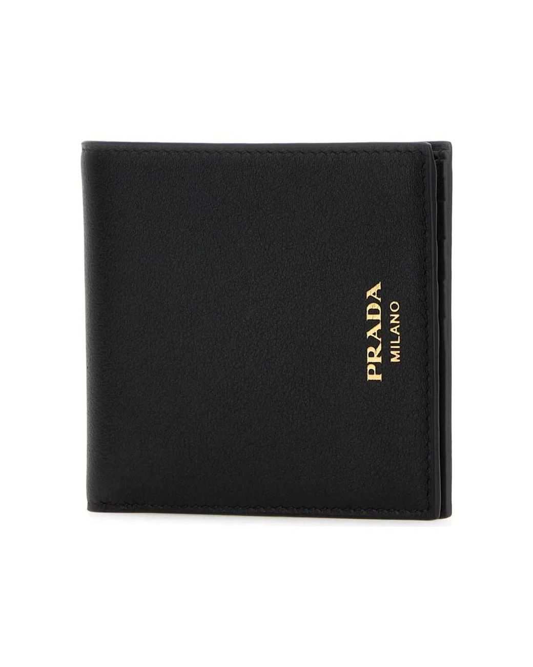 Prada Black Leather Bifold Wallet for men