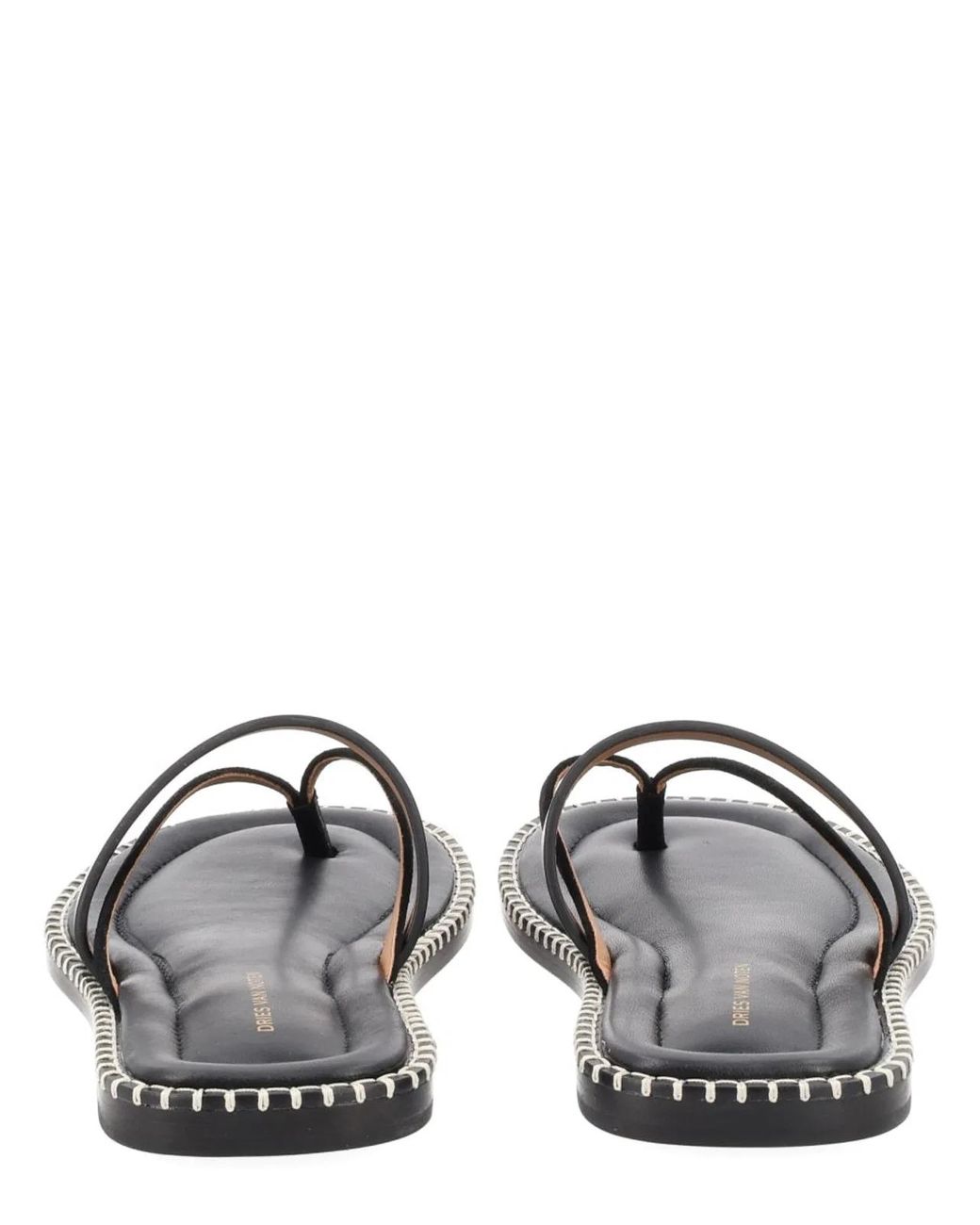 Dries Van Noten Black Leather Flats for men