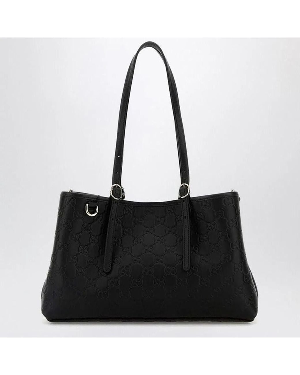 Gucci Black Shopping Bag Gg Emblem Media