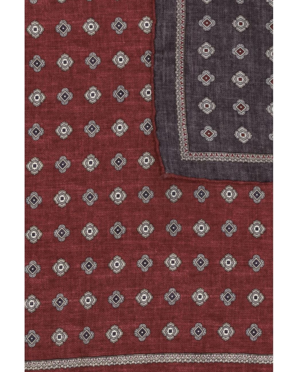 Brunello Cucinelli Red Jacquard Silk Pocket Square for men