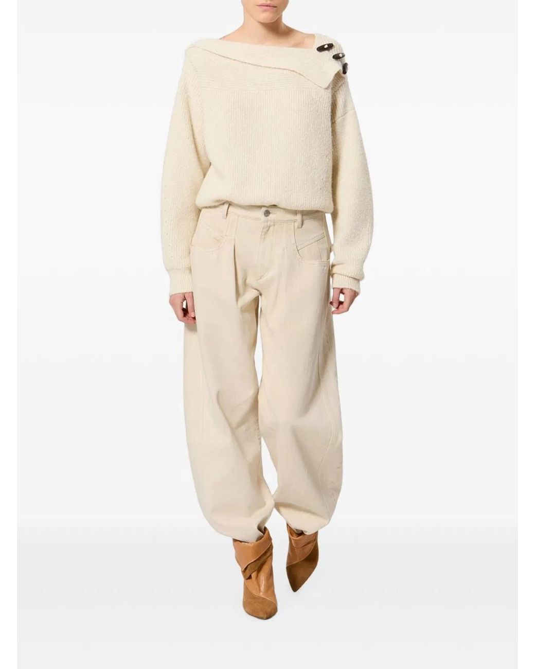 Isabel Marant Natural Lisha Barrel Jeans