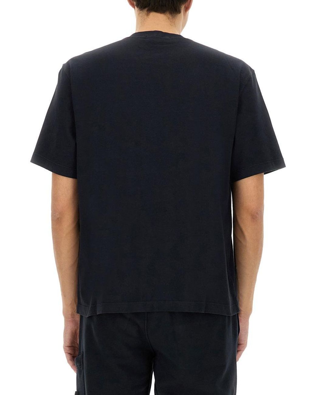 Stone Island Black T-Shirt With Logo for men