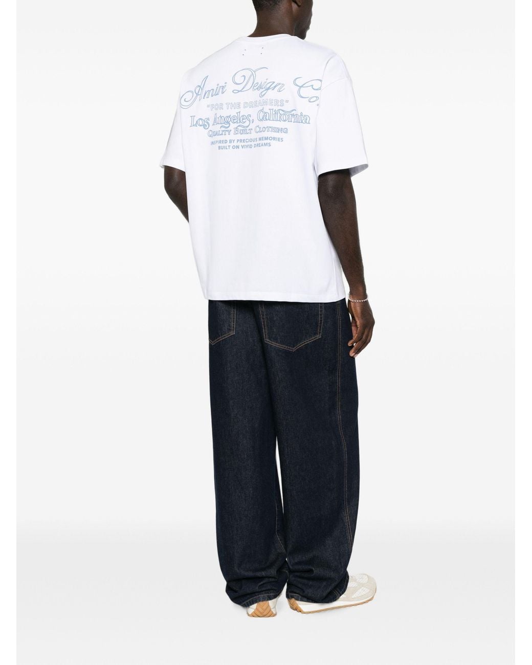 Amiri White Dreamers Chain Stitch Oversized Tee for men