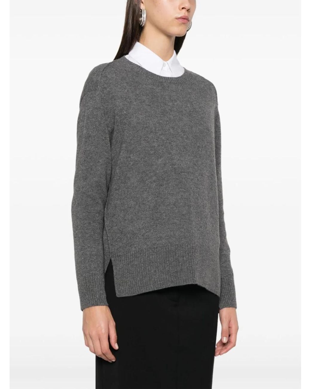 Be You Gray Cashmere Crewneck Sweater