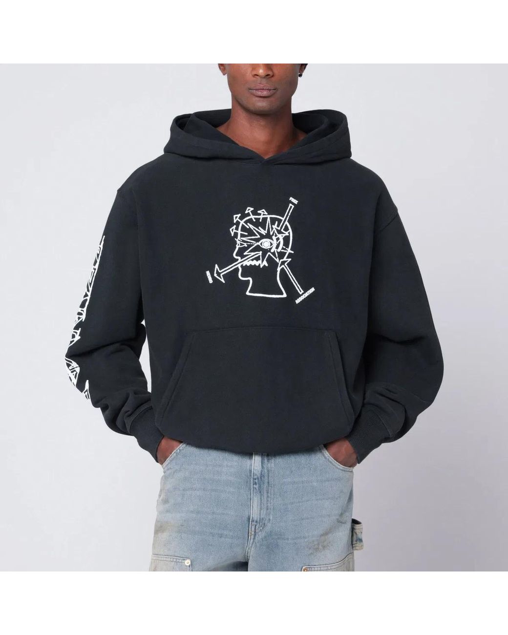 Brain Dead Black Faded Neuro Free Association Sweatshirt for men