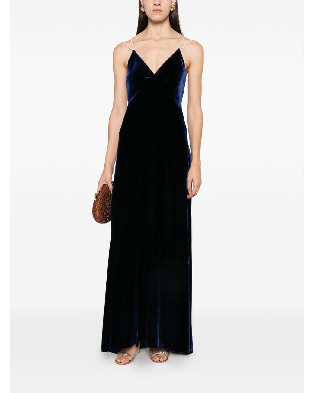 Forte_forte Black Velvet Long Dress