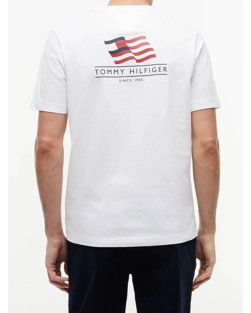 Tommy Hilfiger White American Back Graphic Reg T-Shirt for men