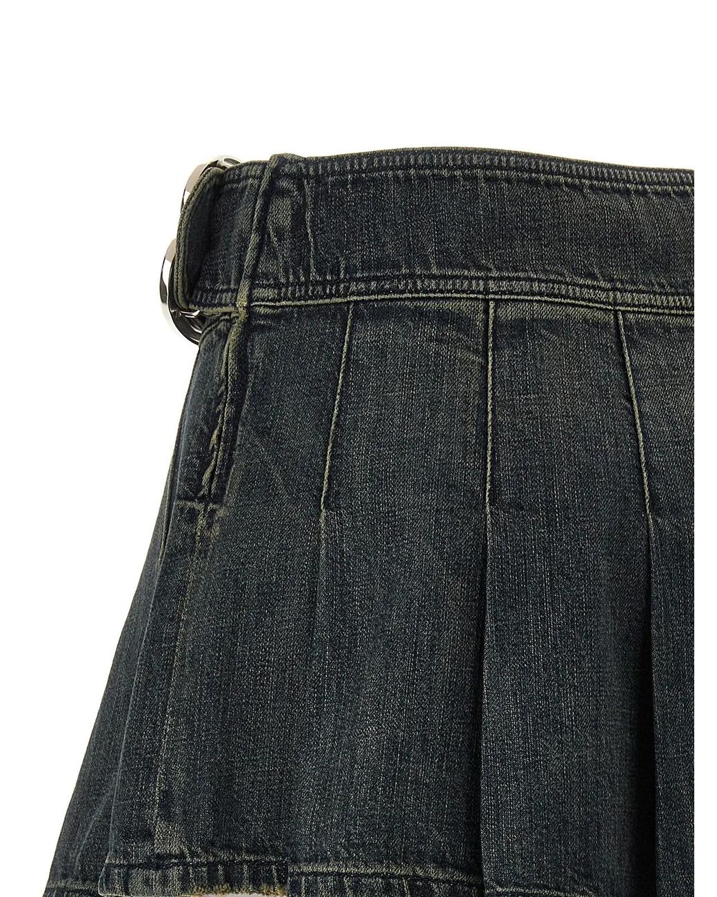 Balenciaga Gray 'Buckle Pleated' Skirt