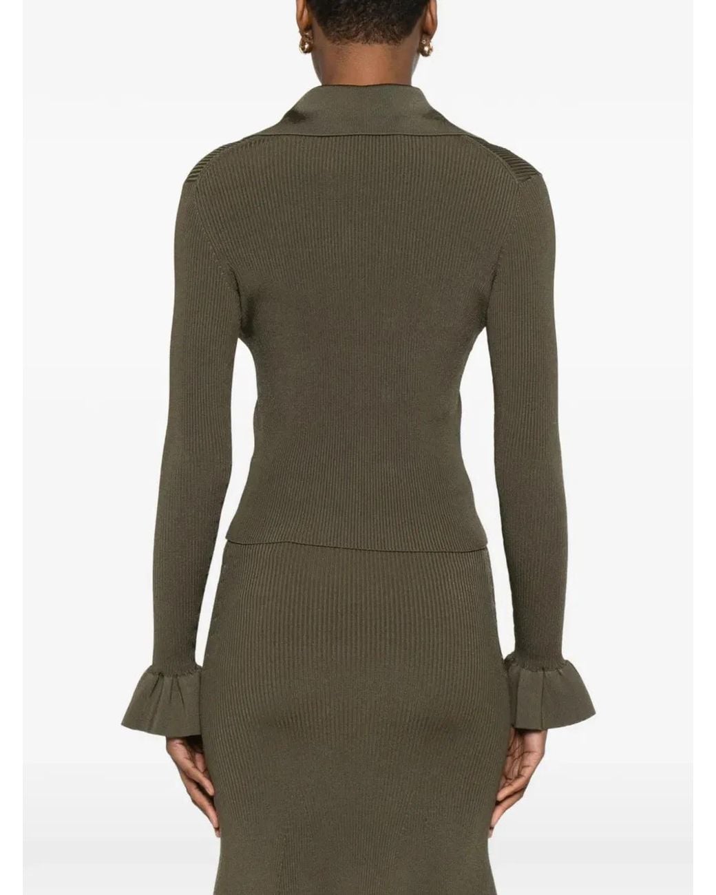 Self-Portrait Green Knit Top