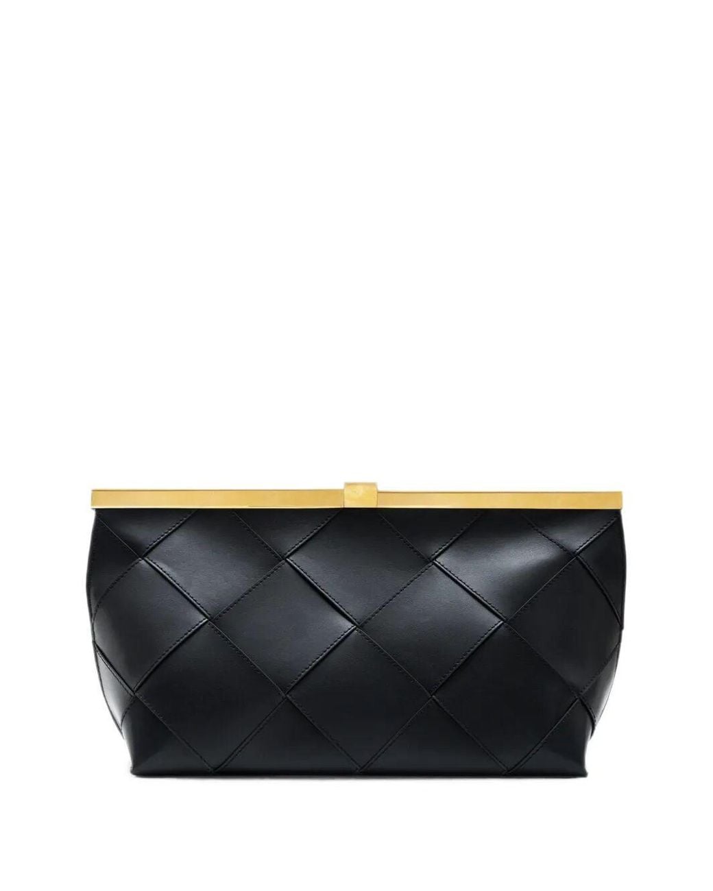 Anine Bing Black "Anine" Clutch Braided Leather