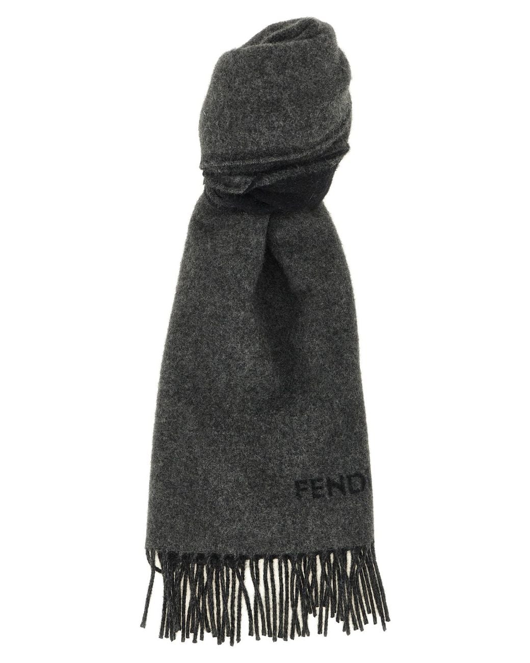 Fendi Black Double-Sided Long Scarf for men